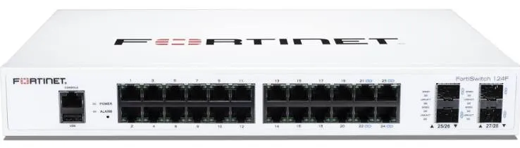 [07578] L2 Switch - 24 x GE RJ45 ports, 4x GE SFP slots, Fanless, FortiGate switch controller compatible.